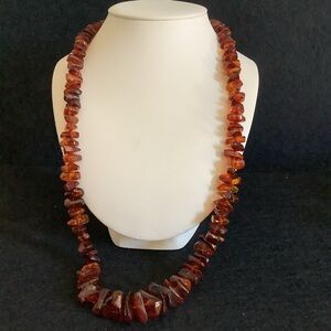 Vintage genuine amber bead necklace.